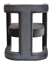 Load image into Gallery viewer, Velvet Contemporary Pierced Back Arm Chair - Dark Gray