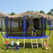 Load image into Gallery viewer, Trampoline With Basketball Hoop, Astm Approved Reinforced Type Outdoor Trampoline With Enclosure Net