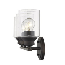 Load image into Gallery viewer, Three Light Wall Light With Clear Glass Shade - Bronze