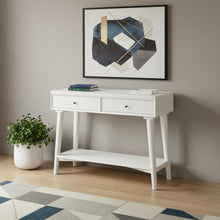 Load image into Gallery viewer, Solid Wood Console Table With Shelves And Drawers - White