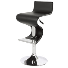 Load image into Gallery viewer, Faux Leather And Metal Low Back Adjustable Height Bar Chair - Black And Silver