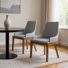 Load image into Gallery viewer, Wood Dining Parsons Chairs (Set of 2) - Gray / Walnut