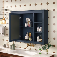 Load image into Gallery viewer, Wall Mounted Medicine Cabinet With Mirror, Storage Cabinet Featuring 6 Open Shelves And Adjustable Interior
