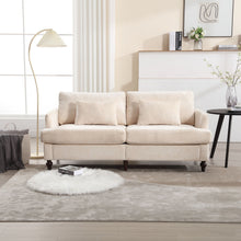 Load image into Gallery viewer, Mid Century Modern Fabric Loveseat Sofa, 2 Seat Upholstered Couch