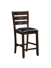 Load image into Gallery viewer, Faux Leather And Solid Wood Counter Height Bar Chairs (Set of 2) - Black And Brown