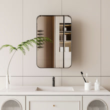 Load image into Gallery viewer, Recessed Metal Framed Medicine Cabinet With Mirror And Adjustable Shelves Wall Mirror With Storage For Bathroom