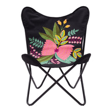 Load image into Gallery viewer, With Tropical Flowers Butterfly Chair - Black