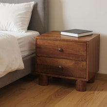 Load image into Gallery viewer, 15" Solid Wood Square Two Drawer Nightstand - Chestnut
