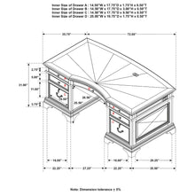 Load image into Gallery viewer, Stigham - 7 Drawer Executive Desk With Lockable File Cabinets - Oak