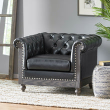 Load image into Gallery viewer, Luminex - Tufted Upholstered Club Chair With Nailhead Accents And Scrolled Tuxedo Arms