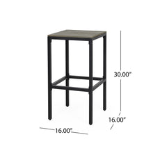 Load image into Gallery viewer, Outdoor Bar Stool With Slat Design And Metal Frame (Set of 2)