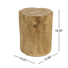 Load image into Gallery viewer, Hand Painted Wood Stump Style Outdoor Side Table - Light Brown