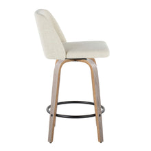Load image into Gallery viewer, Toriano - Contemporary Fixed Height Counter Stool Swivel & Round Footrest (Set of 2)