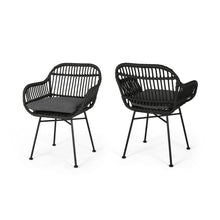 Load image into Gallery viewer, Outdoor Rattan Accent Chair With Metal Legs
