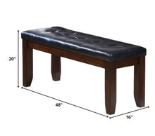 Load image into Gallery viewer, 48" Black and Brown Upholstered PU Leather Bench