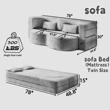 Load image into Gallery viewer, Modern Floor Sofa With 2 Pillows, Twin Size For Living Room