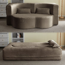 Load image into Gallery viewer, Floor Convertible Sleeper Sofa Bed With 2 Pillows