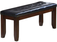 Load image into Gallery viewer, 48" Black and Espresso Faux Leather Upholstered Bench