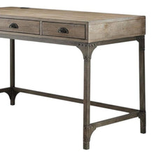 Load image into Gallery viewer, 47" Natural and Gray Writing Desk With Three Drawers