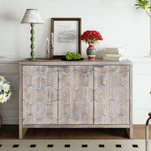 Load image into Gallery viewer, Accent Cabinet Farmhouse Style 3 Door Wooden Cabinet Sideboard Buffet Server Cabinet Storage Cabinet, For Living Room - Natural Wood Wash