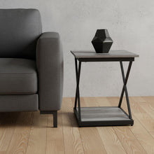 Load image into Gallery viewer, Manufactured Wood Square End Table - Black And Dark Gray