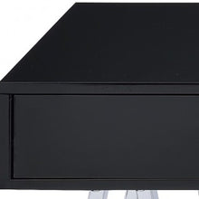 Load image into Gallery viewer, 54" Black and Silver Writing Desk With Two Drawers