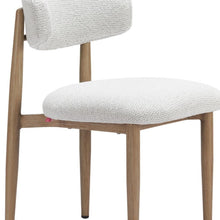 Load image into Gallery viewer, Olefin Aluminum Partially Open Back Dining Side Chair - White / Brown
