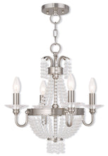 Load image into Gallery viewer, 20'' Four-Light Dimmable Chandelier With Shades - Nickel / Pearl Silver