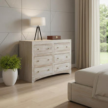 Load image into Gallery viewer, Solid Wooden 6 Drawer Double Dresser - Brown