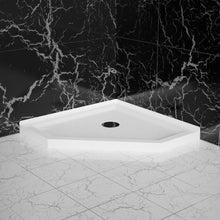 Load image into Gallery viewer, Neo Angle Corner Drain Shower Base - White