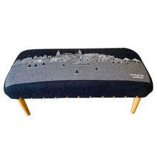 Load image into Gallery viewer, Wool 38" Ottoman - Gray / Brown
