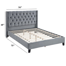 Load image into Gallery viewer, Modern Diamond Tufted Headboard Bed With Nailhead Trim