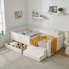 Load image into Gallery viewer, Safe Kids Bed With Guardrails And Storage
