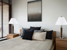 Load image into Gallery viewer, Metal Two Light Geometric USB Table Lamp With White Empire Shade - Nickel