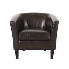 Load image into Gallery viewer, Faux Leather Club Chair With Curved Backrest - Brown