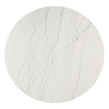 Load image into Gallery viewer, Edwyn - Round Dining Table - White Natural Marble Top & Espresso