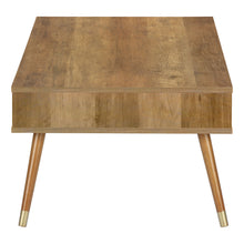 Load image into Gallery viewer, Solid Wood Coffee Table With Drawer And Shelf - Natural And Brown