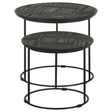 Load image into Gallery viewer, 2 Piece Nesting Table With Embossed Tops And Base - Black
