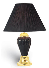 Load image into Gallery viewer, Ceramic Urn Table Lamp With Black Empire Shade - Black / Gold