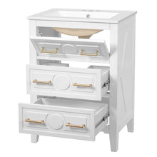 Load image into Gallery viewer, Bathroom Vanity With Sink, Free Standing Single Set, 3 Drawer Storage Cabinet