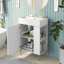 Load image into Gallery viewer, Bathroom Vanity, Combo Cabinet, Bathroom Storage Cabinet, Single Ceramic Sink