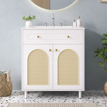 Load image into Gallery viewer, Modern Bathroom Vanity With Sink, Cabinet With Adjustable Shelf