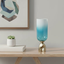 Load image into Gallery viewer, Ombre Pedestal Table Vase (565456) - Blue / Gold