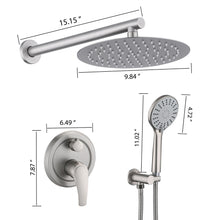 Load image into Gallery viewer, Wall Mounted Shower Set With High Pressure 10" Rain Shower Head And 5 Function Handheld Shower Head