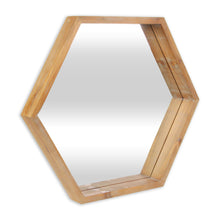 Load image into Gallery viewer, 21" Hexagon Framed Accent Mirror - Brown