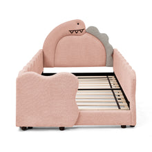 Load image into Gallery viewer, Cute Dinosaur Shaped Bed With Safety Guardrail, Toddler Frame