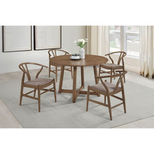 Load image into Gallery viewer, Guinea - 5 Piece Dining Set With Round Table And Upholstered Chairs - Walnut