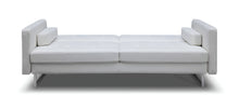 Load image into Gallery viewer, Faux Leather Sofa With Silver Legs - White