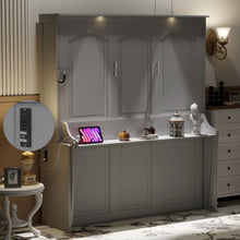 Load image into Gallery viewer, Murphy Bed With Desk, LED Lights & USB Charging Station