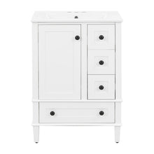 Load image into Gallery viewer, Bathroom Vanity With Integrated Basin, Soft Close Drawers, Door Mounted Double Layer Shelf